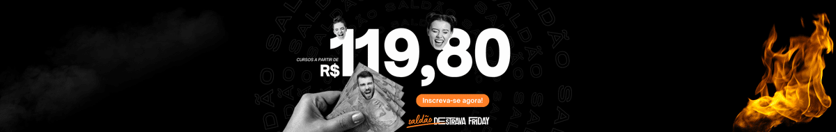 Banner de promoção saldão da DESTRAVA com até 80% de desconto em todos os cursos na Aldeia. Preço direto no site.