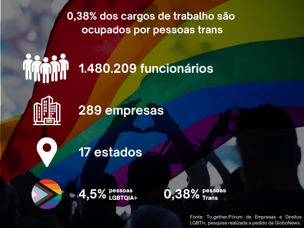 Gráfico que representa os desafios da empregabilidade LGBTQIA+ no Brasil